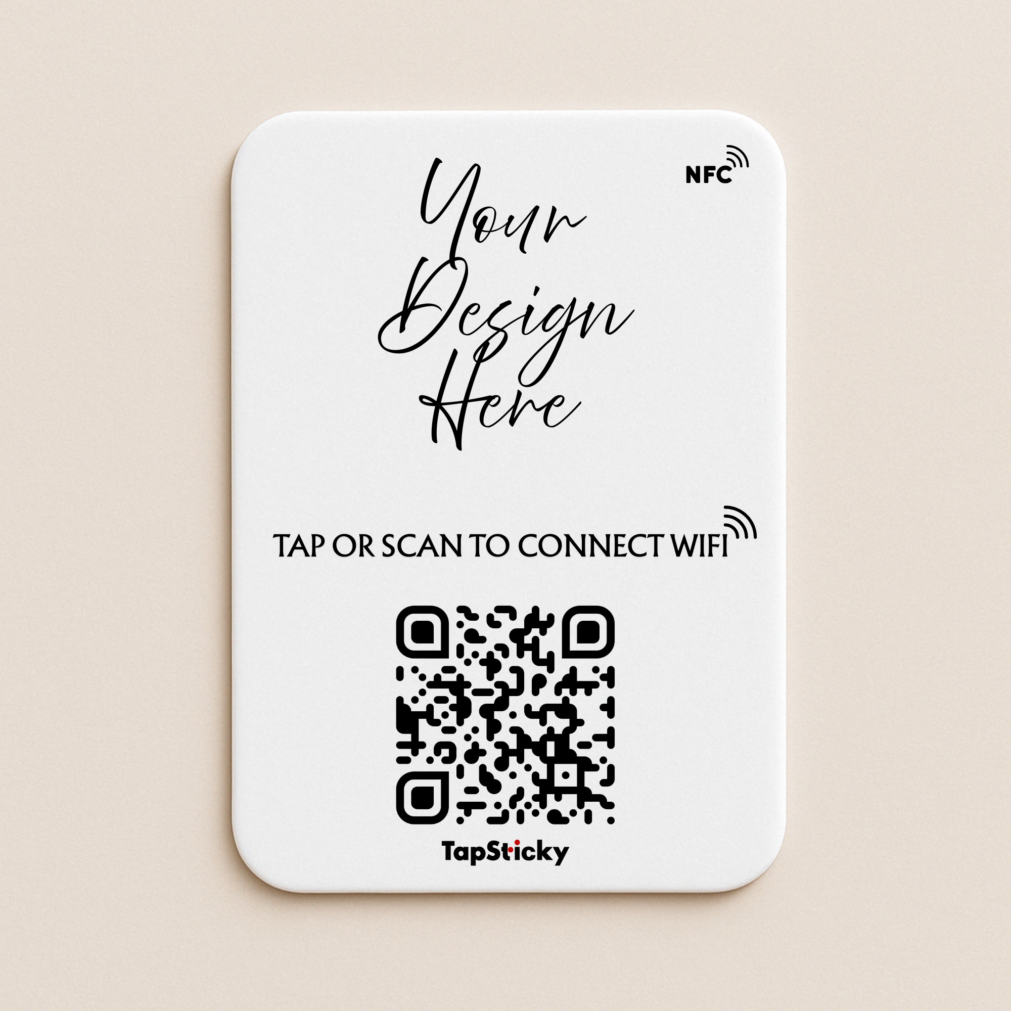 TapSticky NFC Smart Sticker – white edition, fully customizable, waterproof sticker