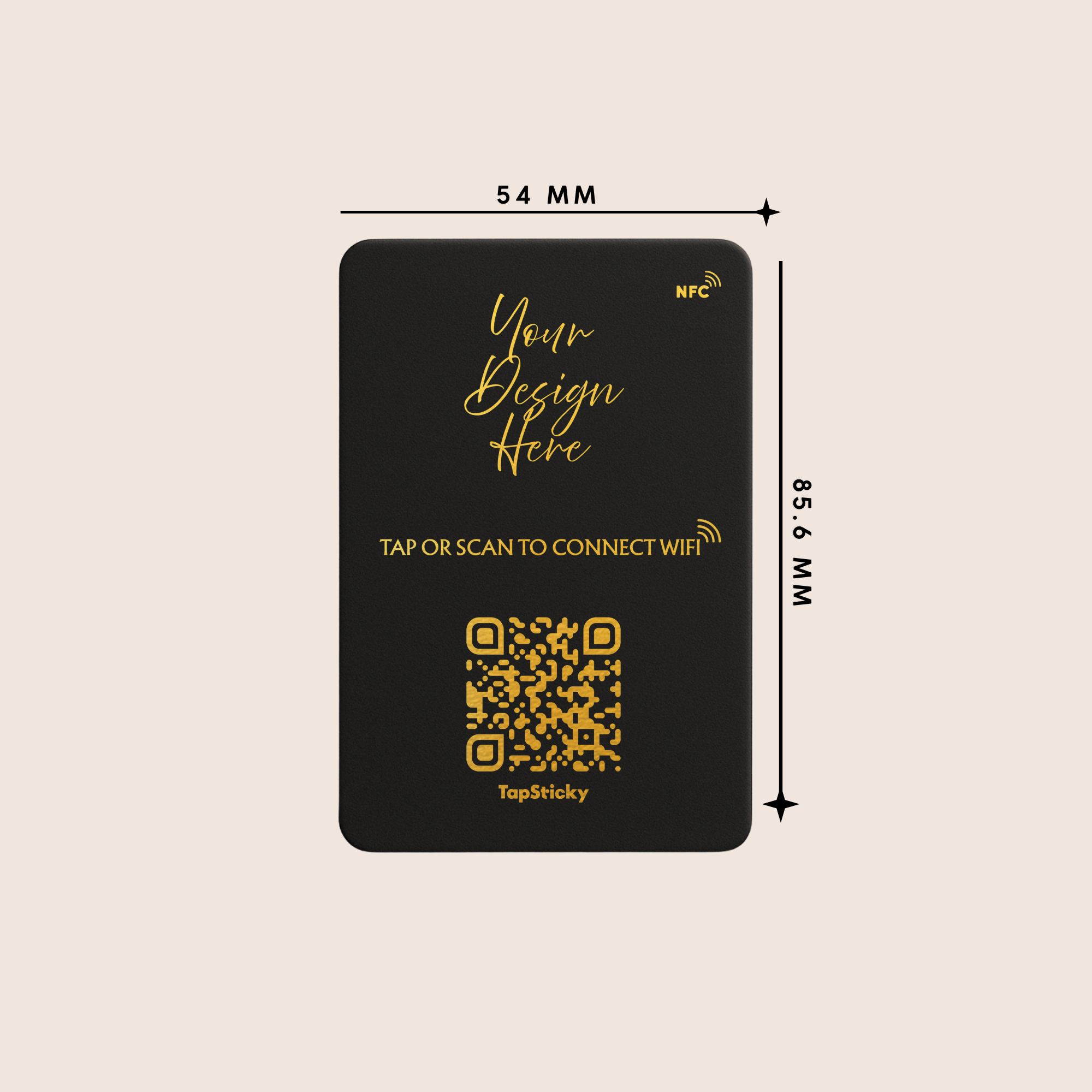 TapSticky NFC Smart Sticker – minimalist black design, programmable, tap to share