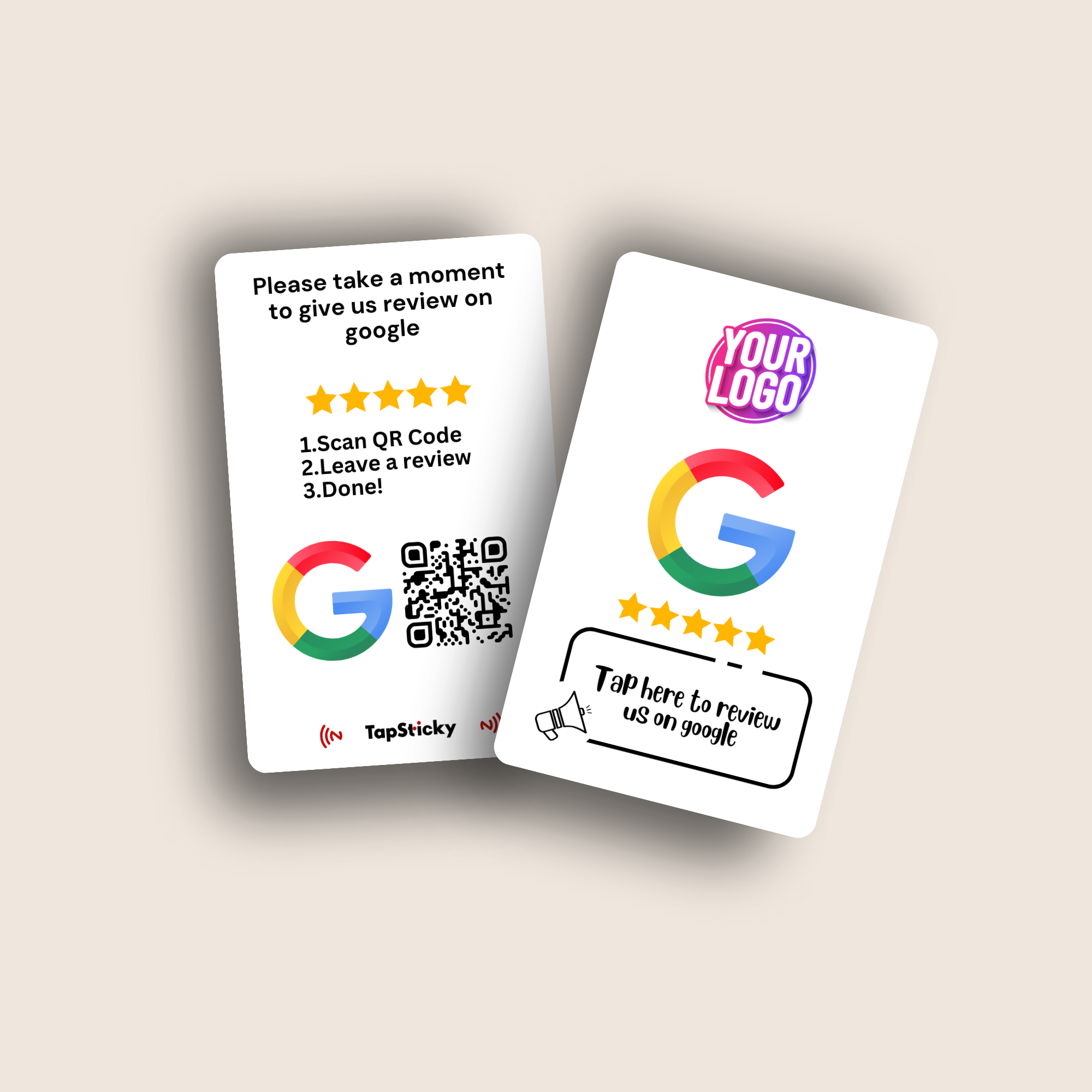 G-Tap Classic NFC Google Review Card – multicolor, tap or scan for instant reviews by TapSticky