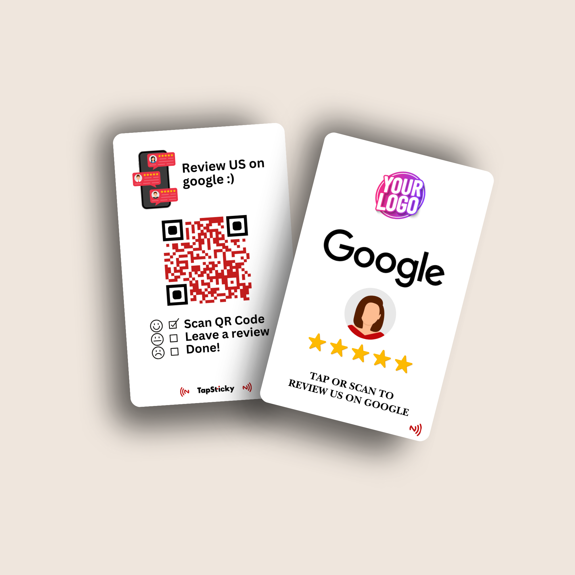 G-Tap Essential NFC Google Review Card – minimalist, dual-sided, universally compatible by TapSticky