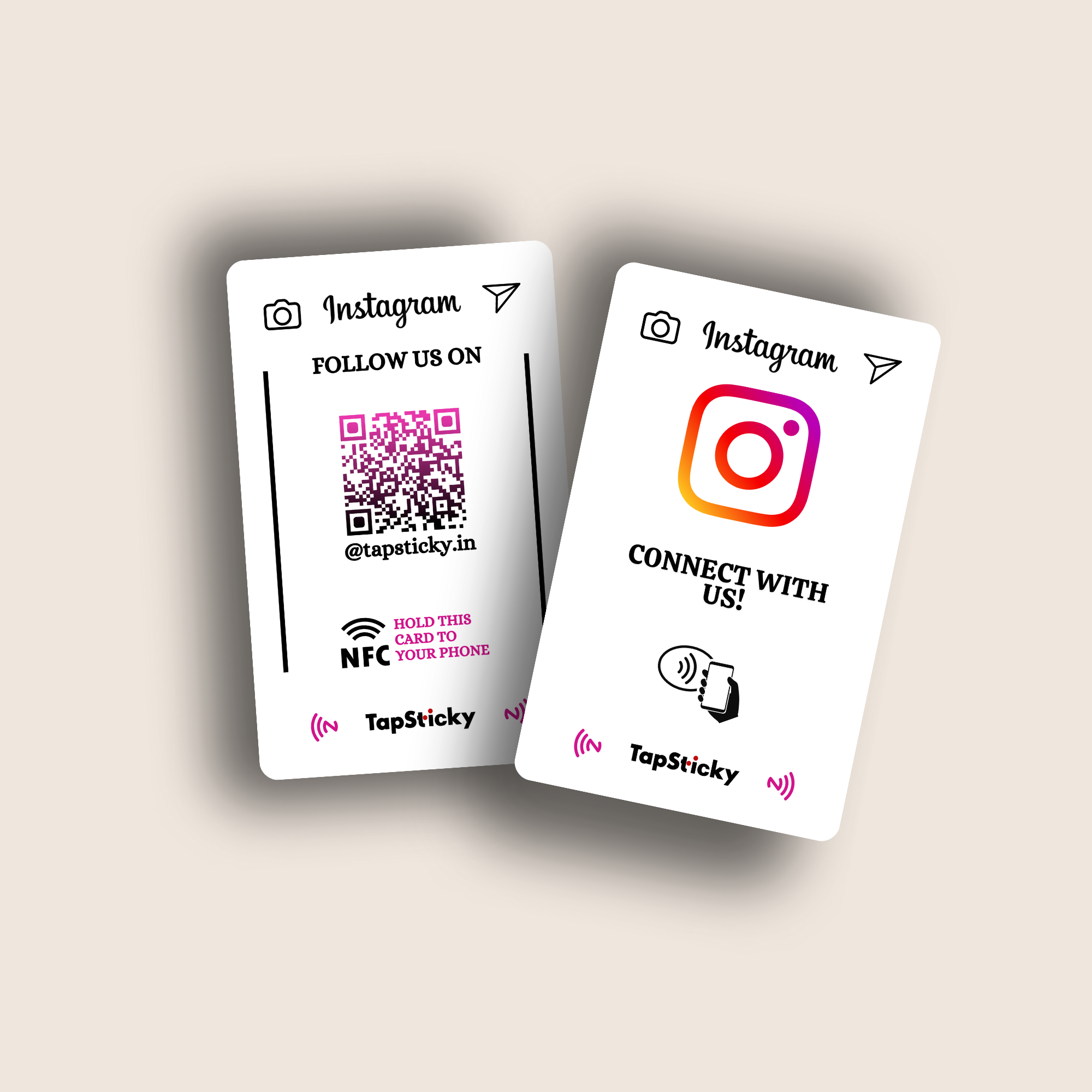 InstaVibe NFC Instagram Card – fully customized, tap to share your Instagram instantly by TapSticky