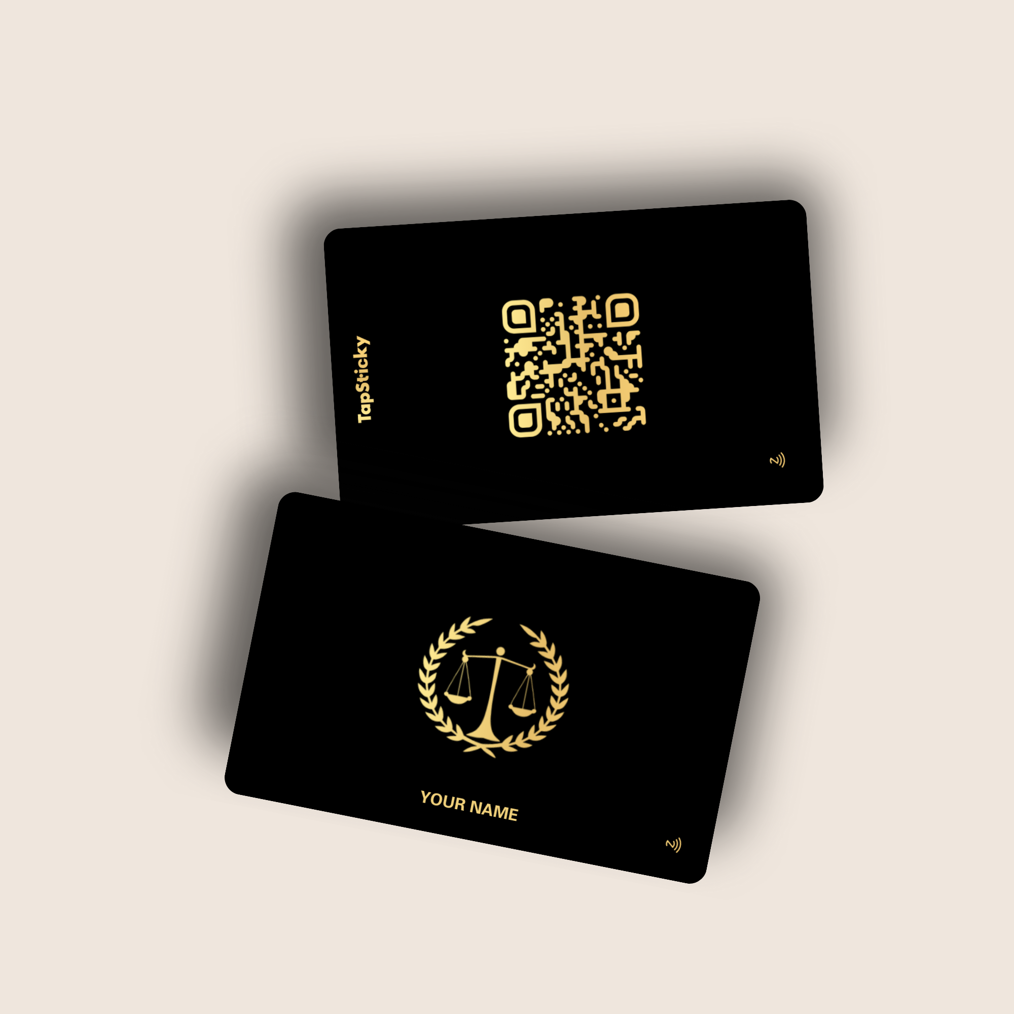 LexConnect NFC Business Card – gold NFC smart card for advocates and lawyers, instant contact by TapSticky