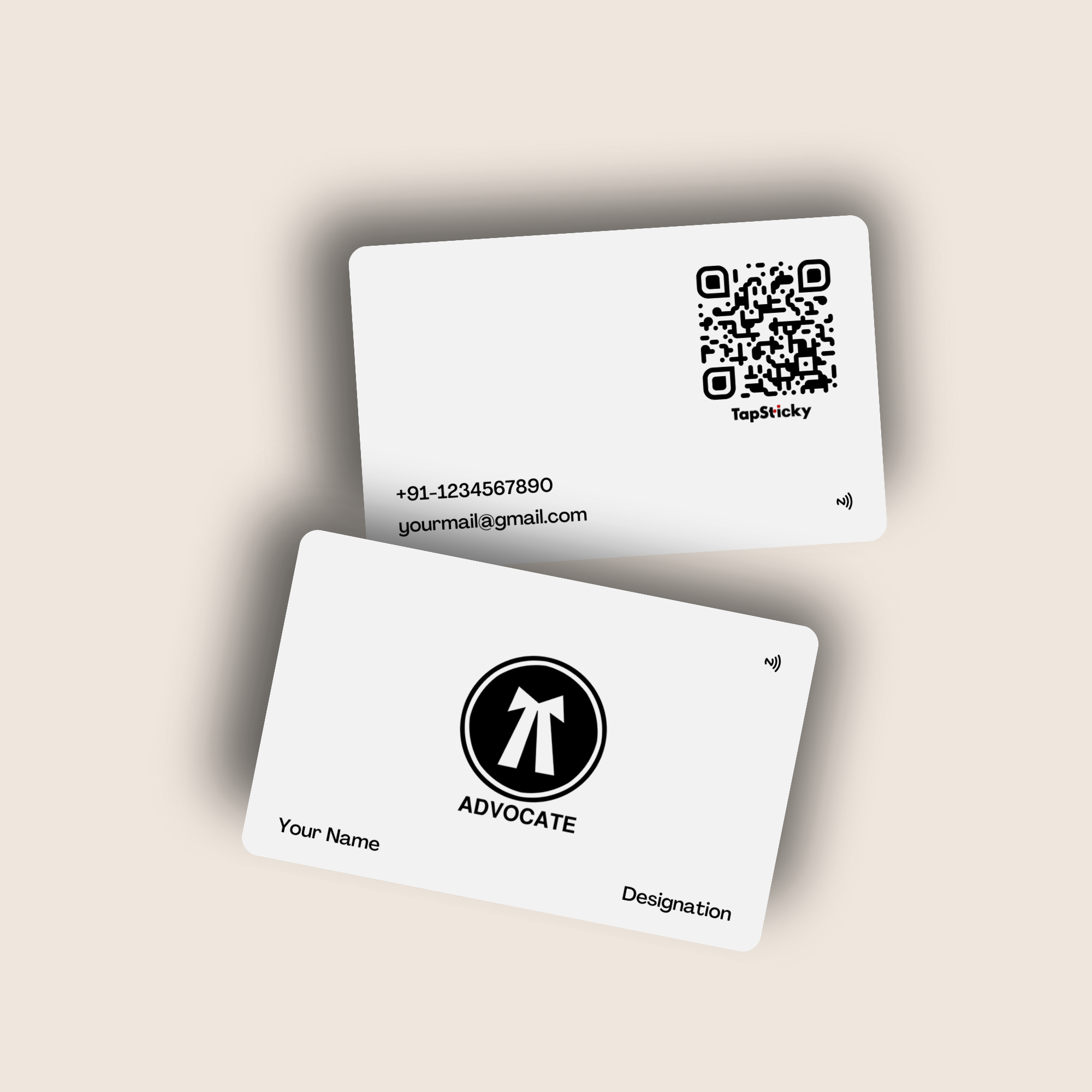 LexConnect NFC Business Card – silver, minimalist legal NFC card, tap-to-connect for advocates by TapSticky