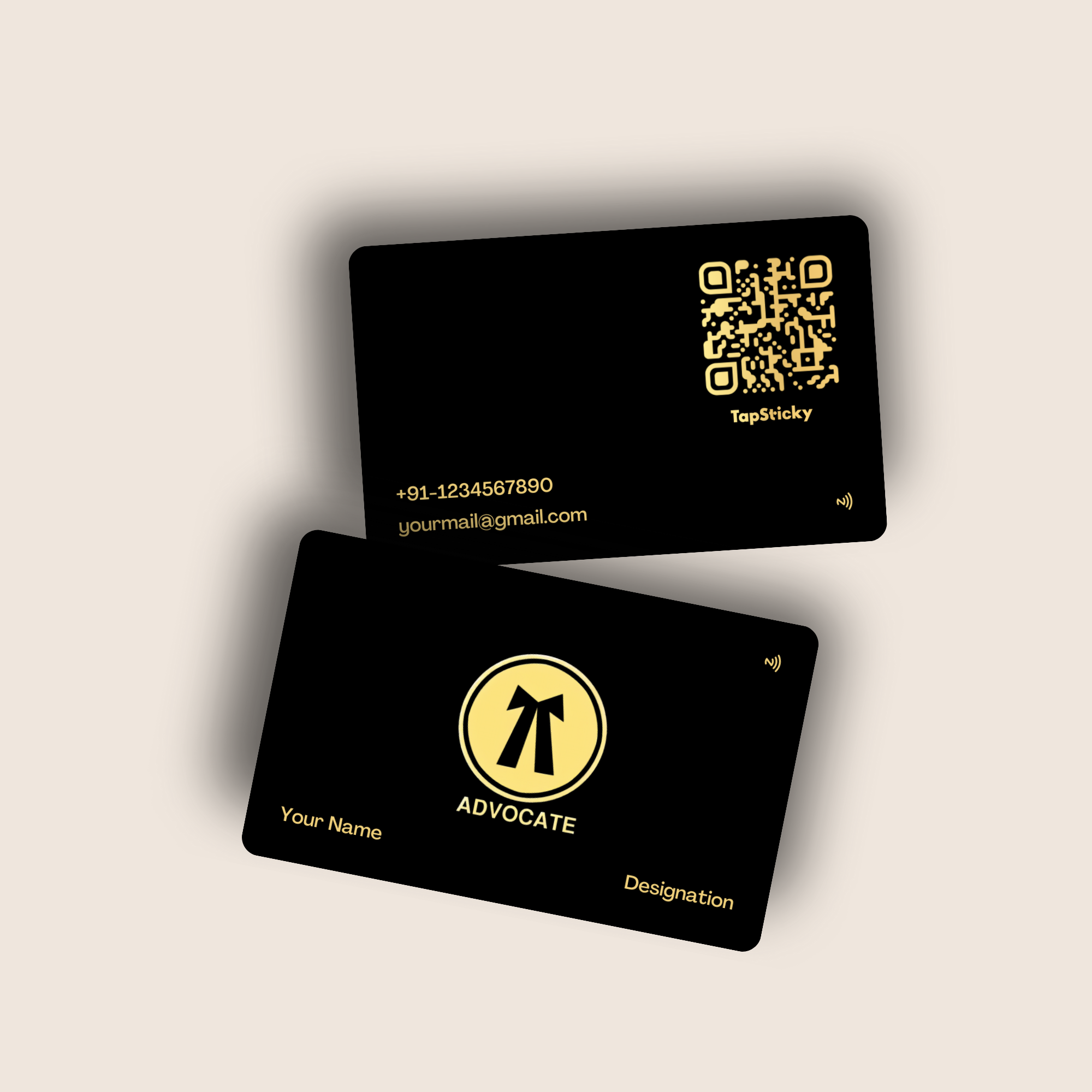 LexElite NFC Business Card – premium, personalized black-gold card for legal professionals by TapSticky