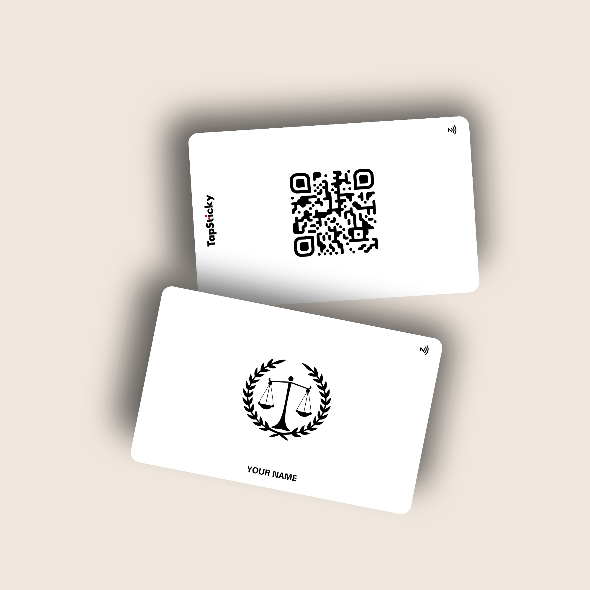 LexConnect NFC Business Card – white edition, legal professionals smart card, tap-to-connect by TapSticky