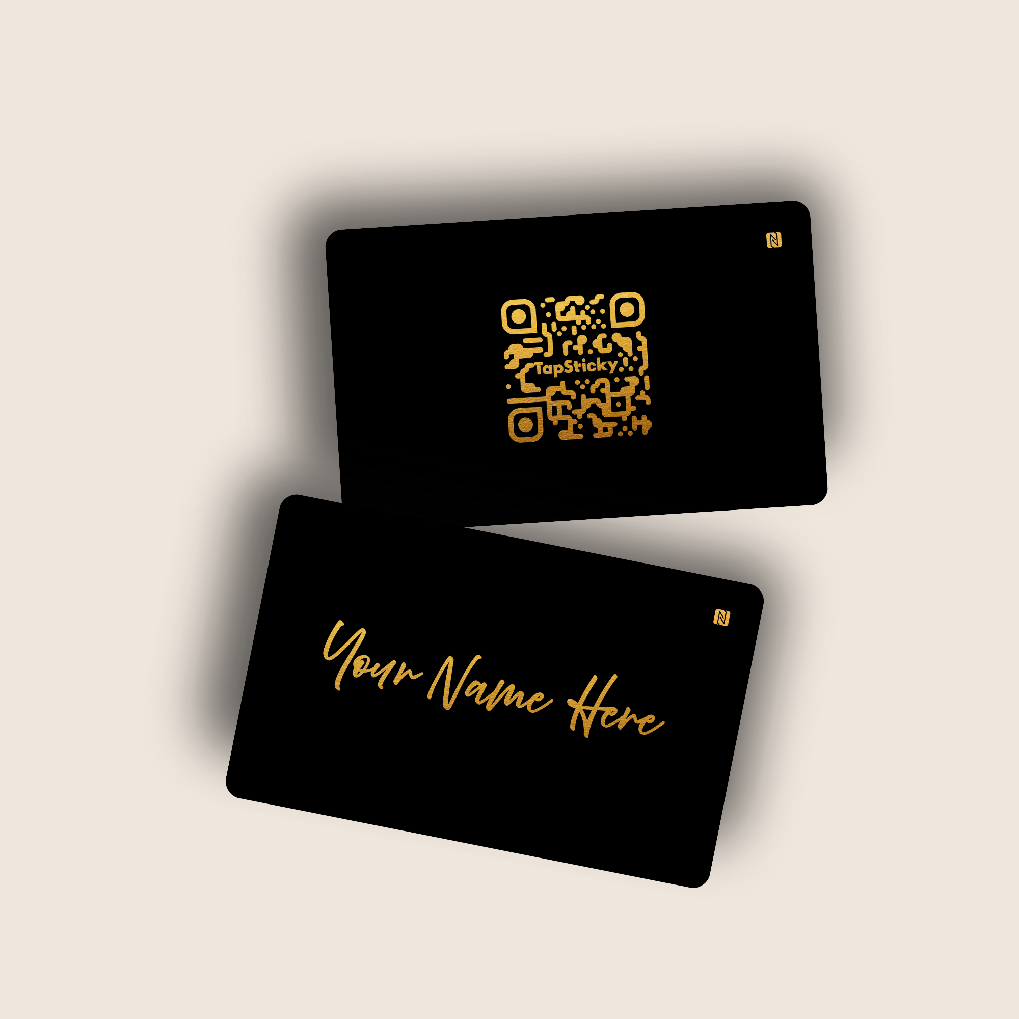 Lynq NFC Business Card – black and silver edition, premium tap-to-share smart card by TapSticky