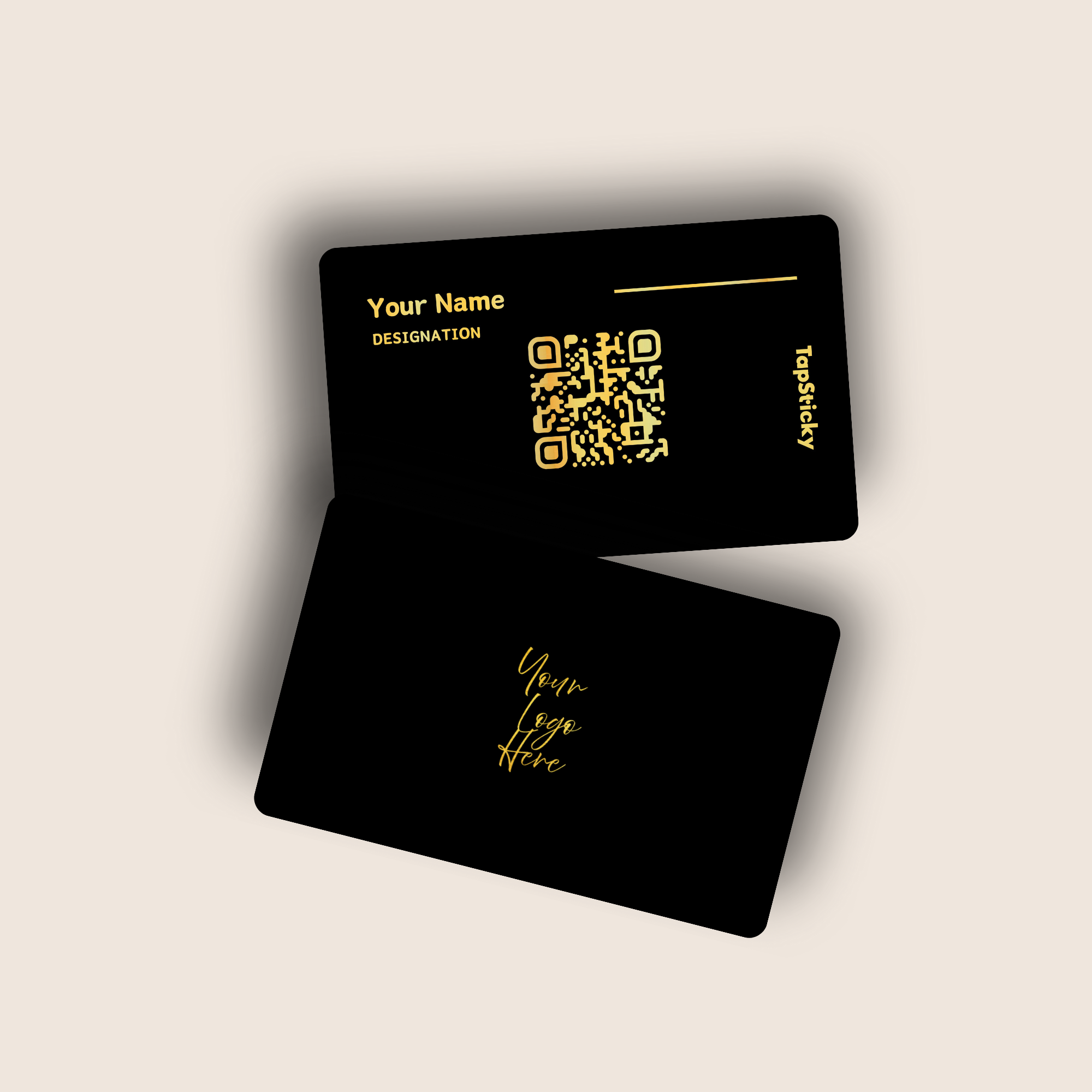 Obsidian Gold NFC Business Card – black-gold, smart networking card, multi-profile, analytics by TapSticky