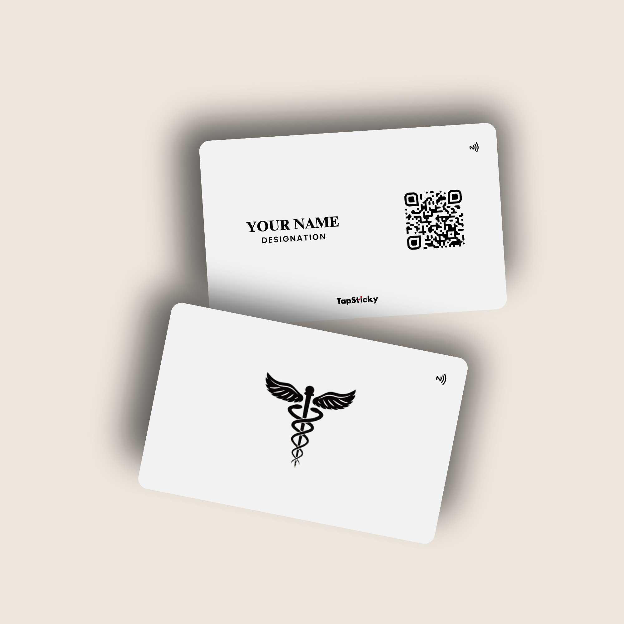 TapCare NFC Medical Card – white edition, healthcare smart card, tap to share contact