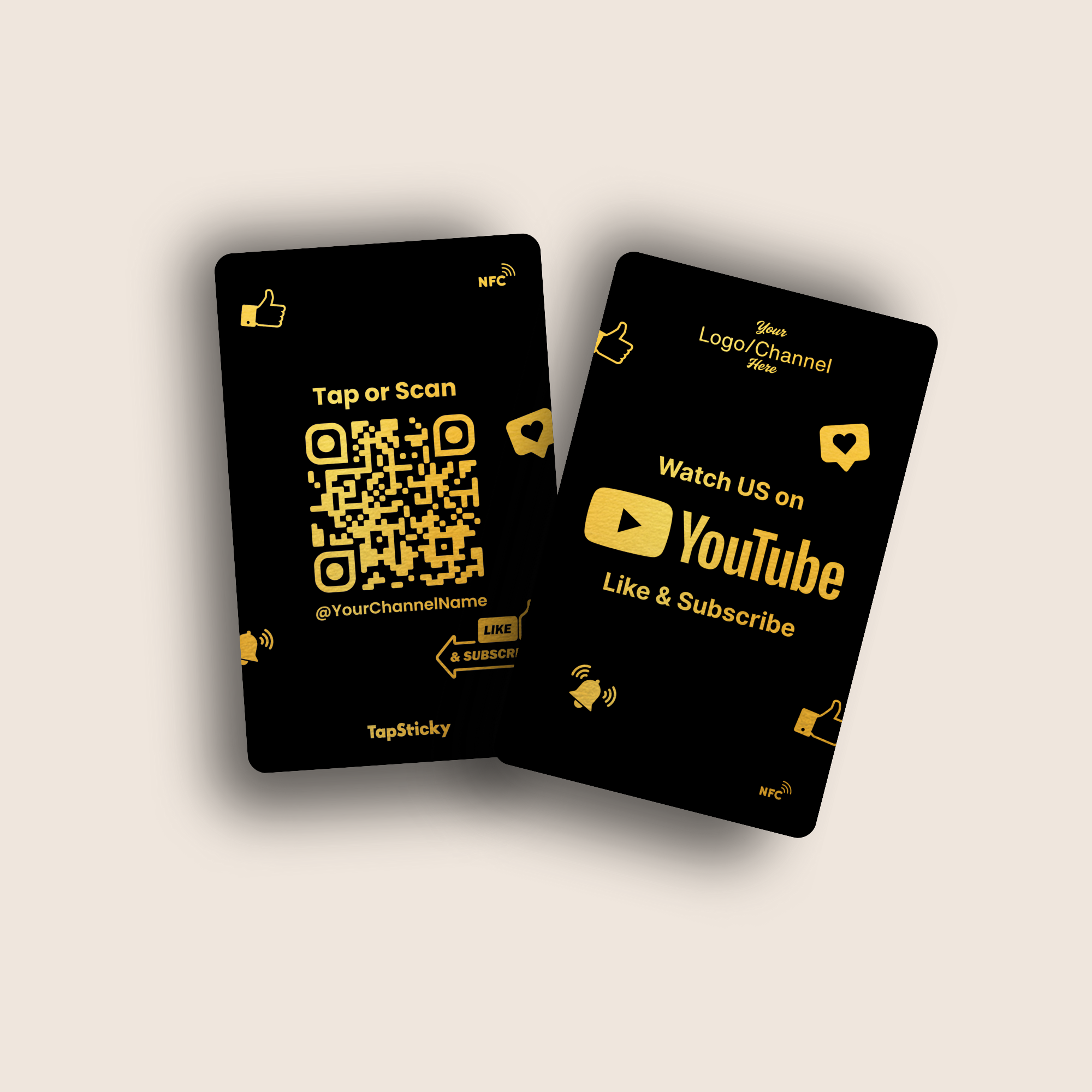 TapTube NFC YouTube Card – showcase design, personalized channel sharing by TapSticky