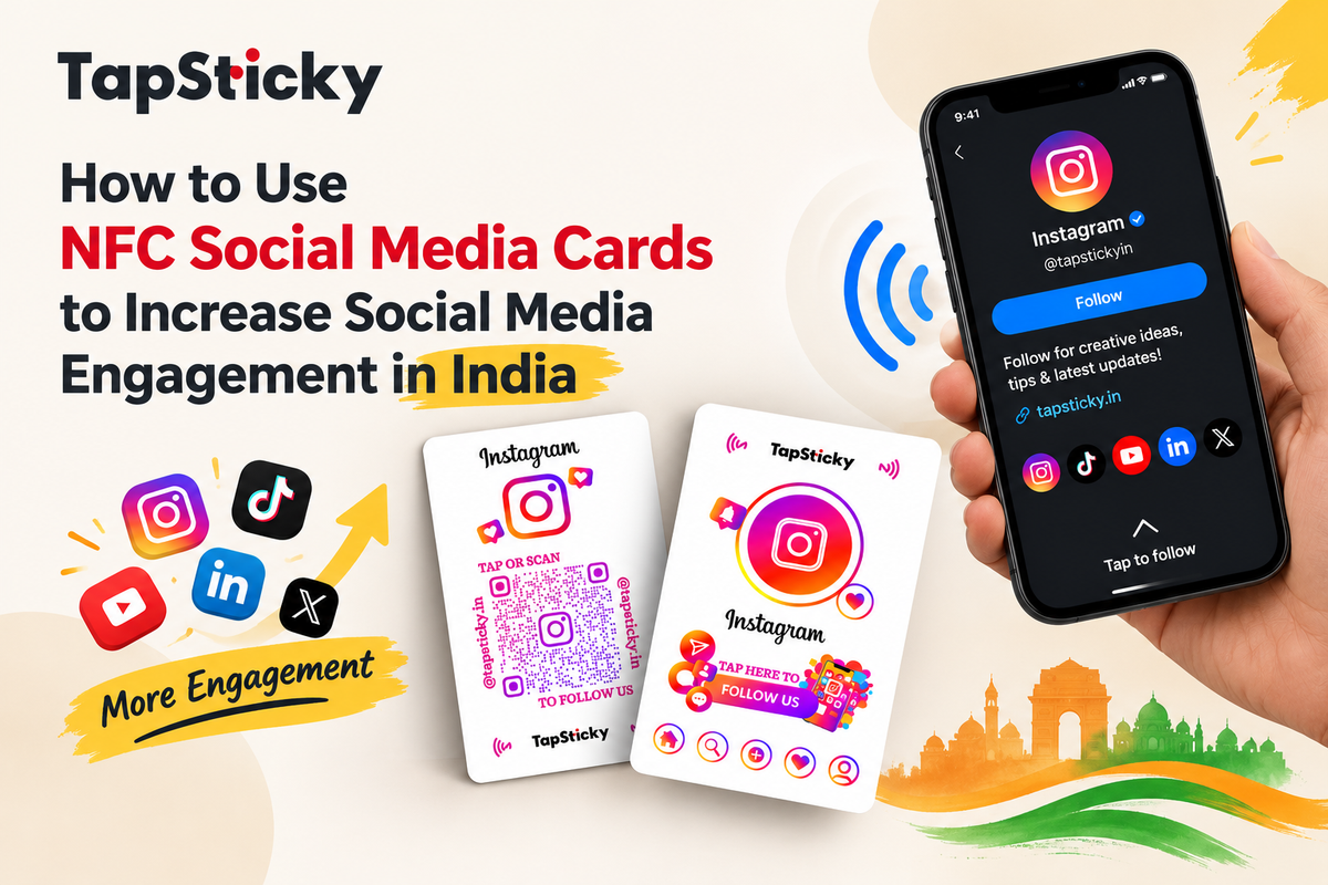 NFC Social Media Cards In INDIA - TapSticky  ai image