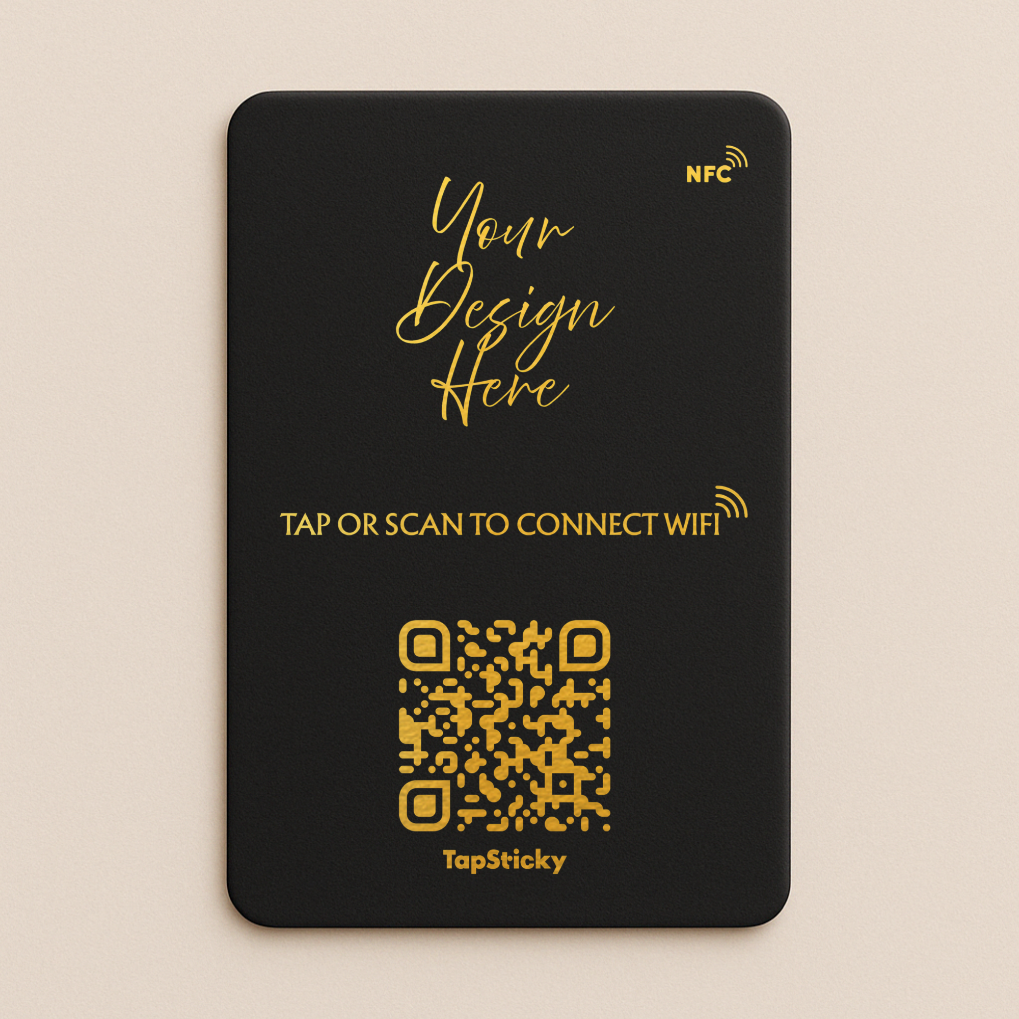 TapSticky Custom NFC WiFi Sticker – personalized, tap to connect, premium smart sticker for any space