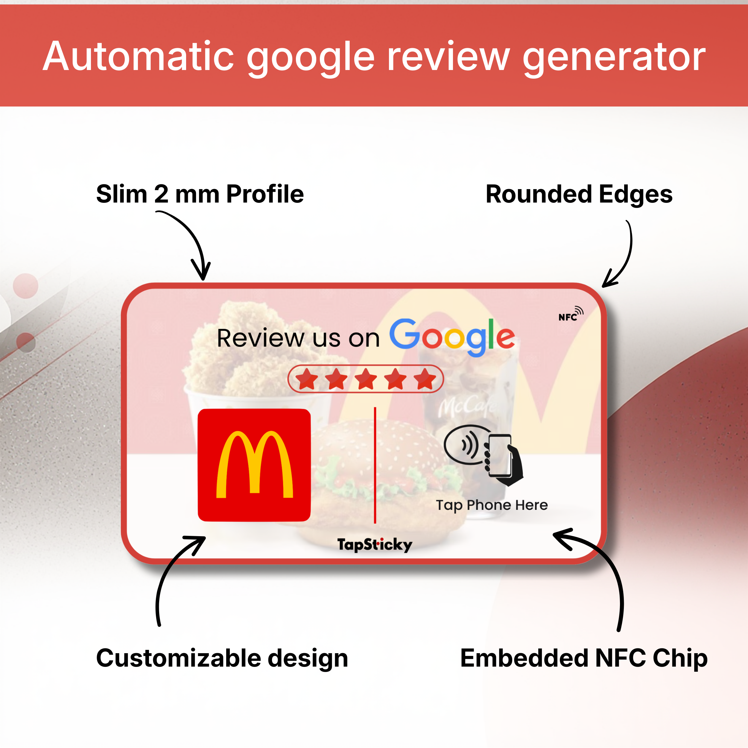 Smart Google Review NFC Table Sticker - View 3