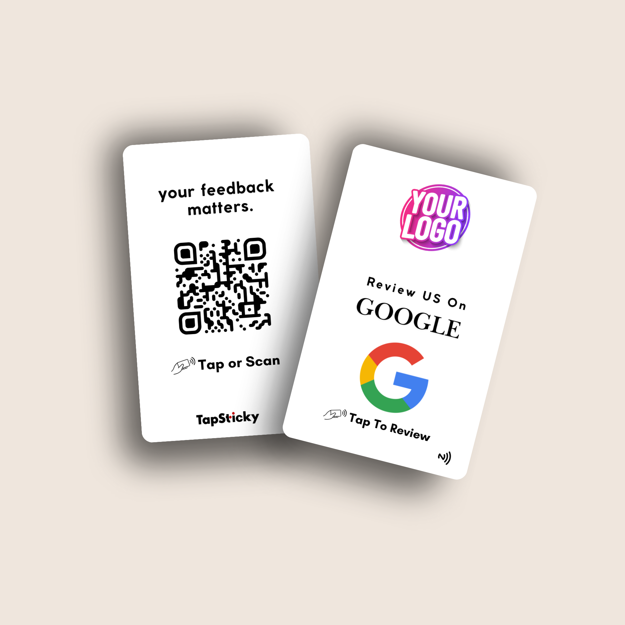 G-Tap Neo NFC Google Review Card – monochrome black & white, next-gen tap-to-review card by TapSticky