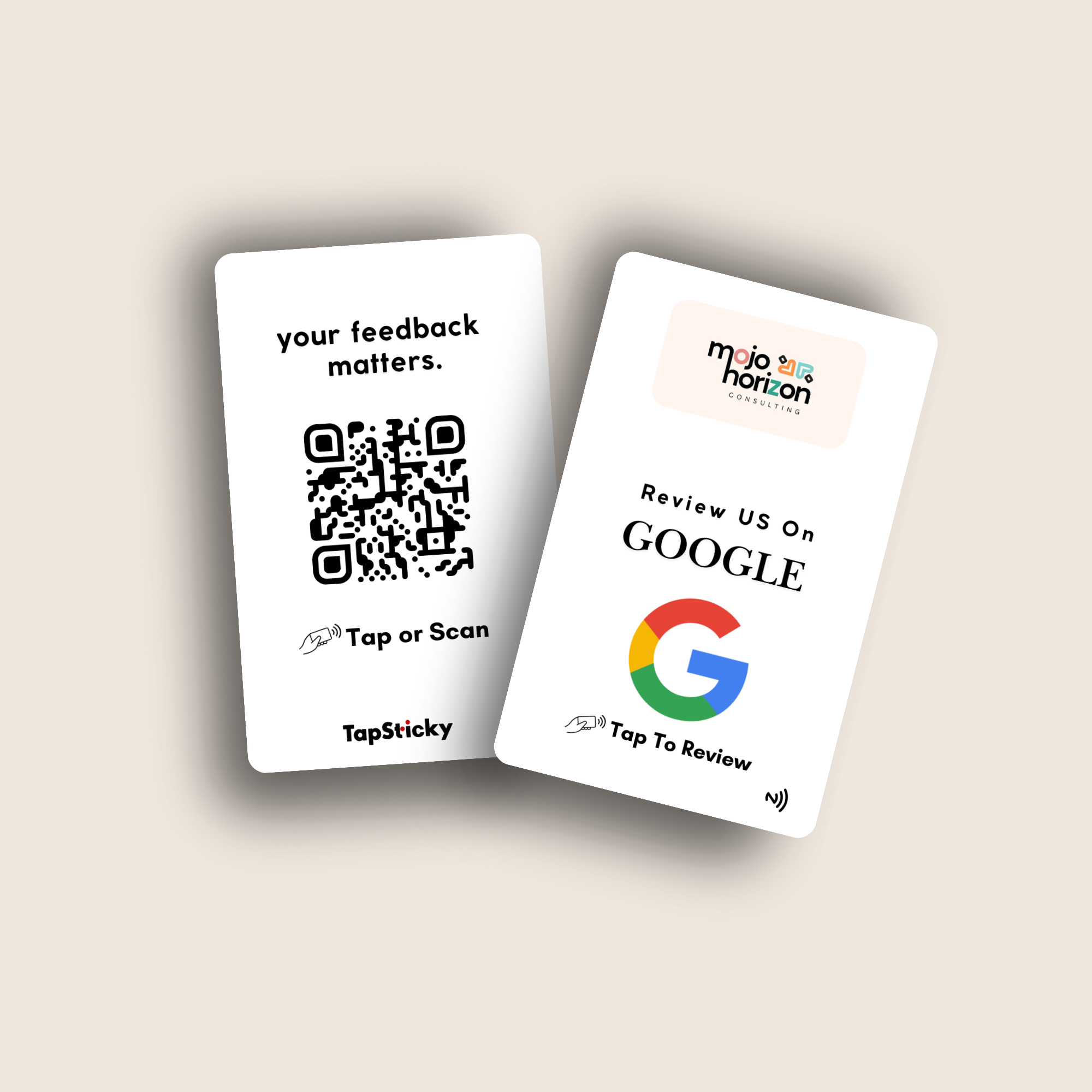 G-Tap Neo NFC Google Review Card – next-gen, black and white, tap or scan for feedback by TapSticky