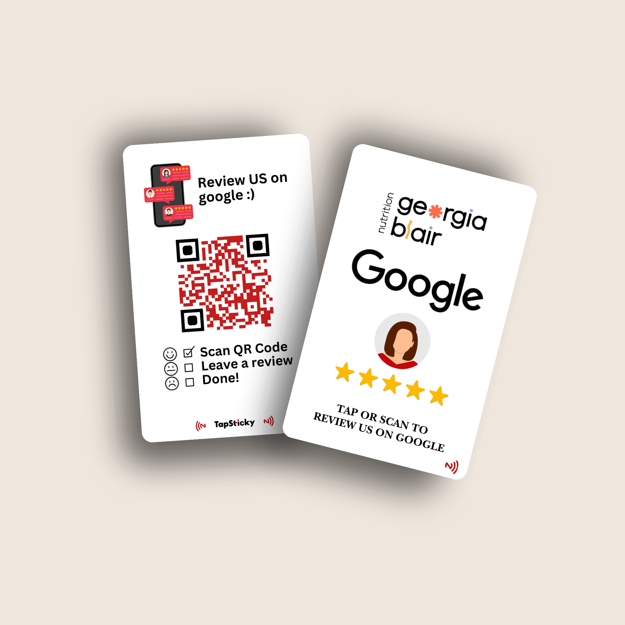 G-Tap Essential NFC Review Card – modern design, tap or scan for instant Google review
