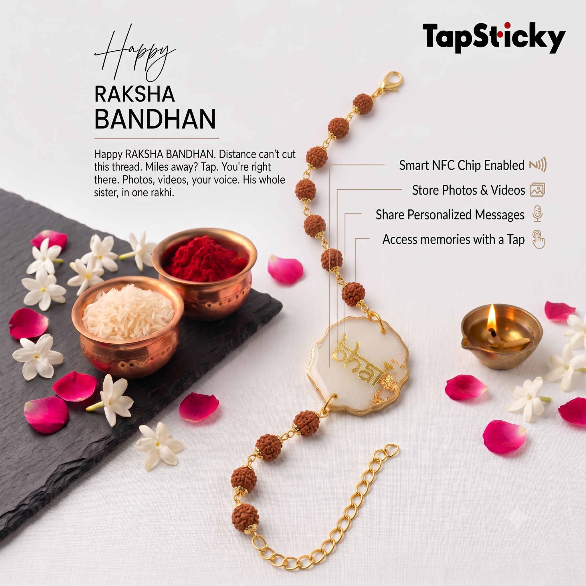 TapSticky Smart NFC Rakhi with Photos & Videos