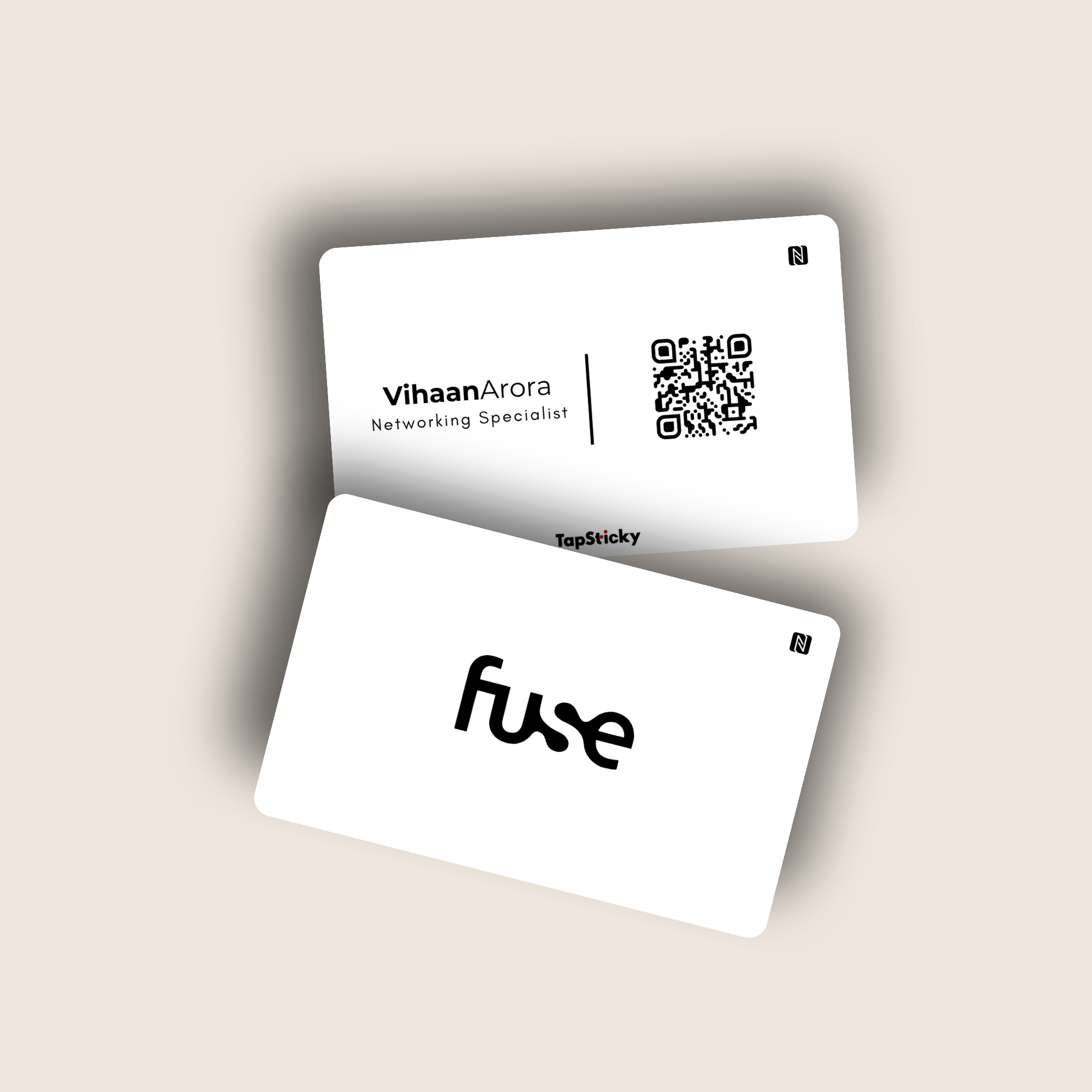 LuxeMark NFC Business Card – white, premium tap-to-connect card for professionals by TapSticky