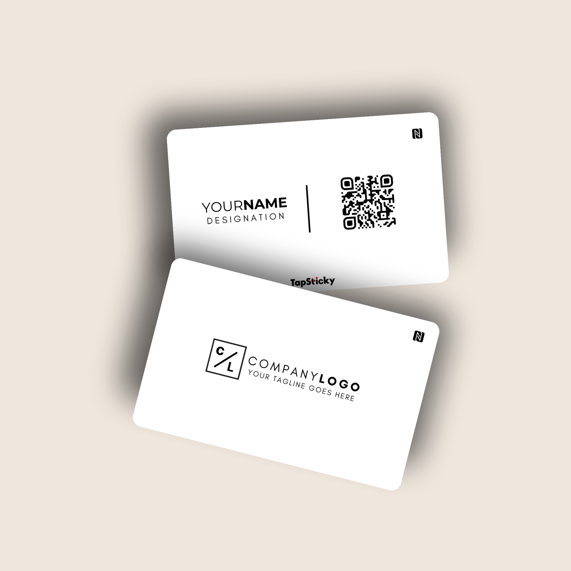 LuxeMark NFC Business Card – multicolor, tap to connect, track analytics, white PVC premium by TapSticky