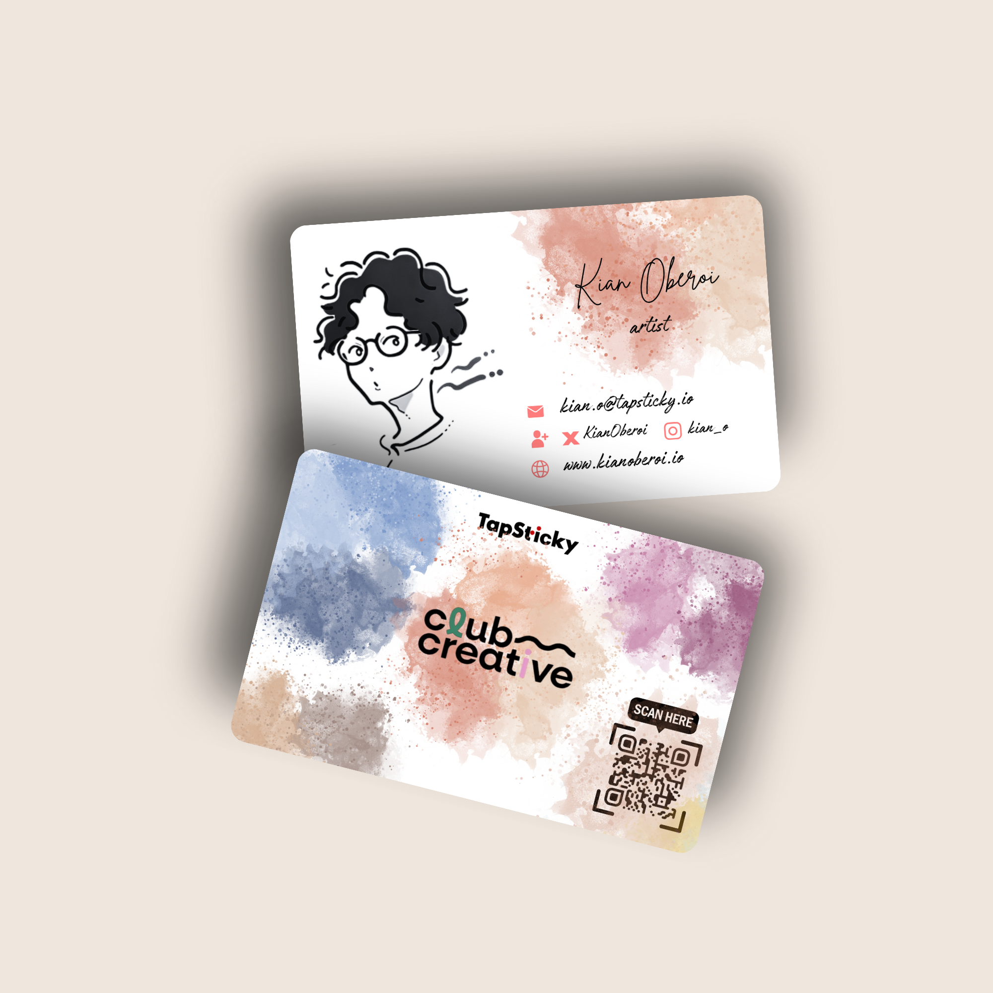 PaperMuse NFC Business Card – premium PVC, tap to connect, modern networking by TapSticky