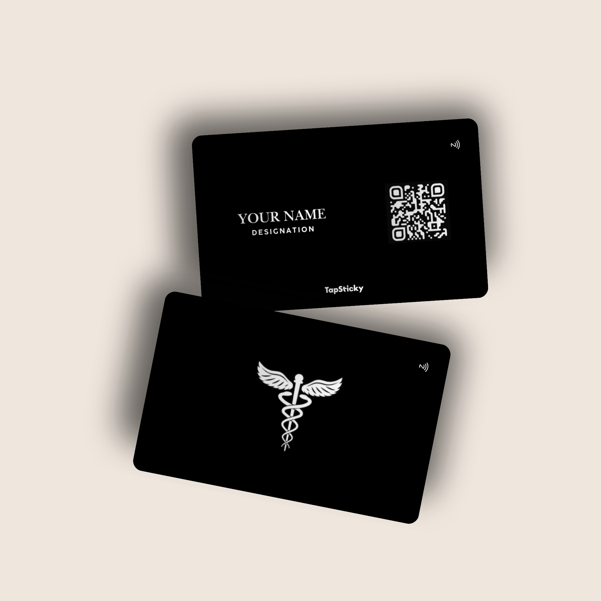 TapCare NFC Medical Card – silver edition, personalized smart card for healthcare professionals