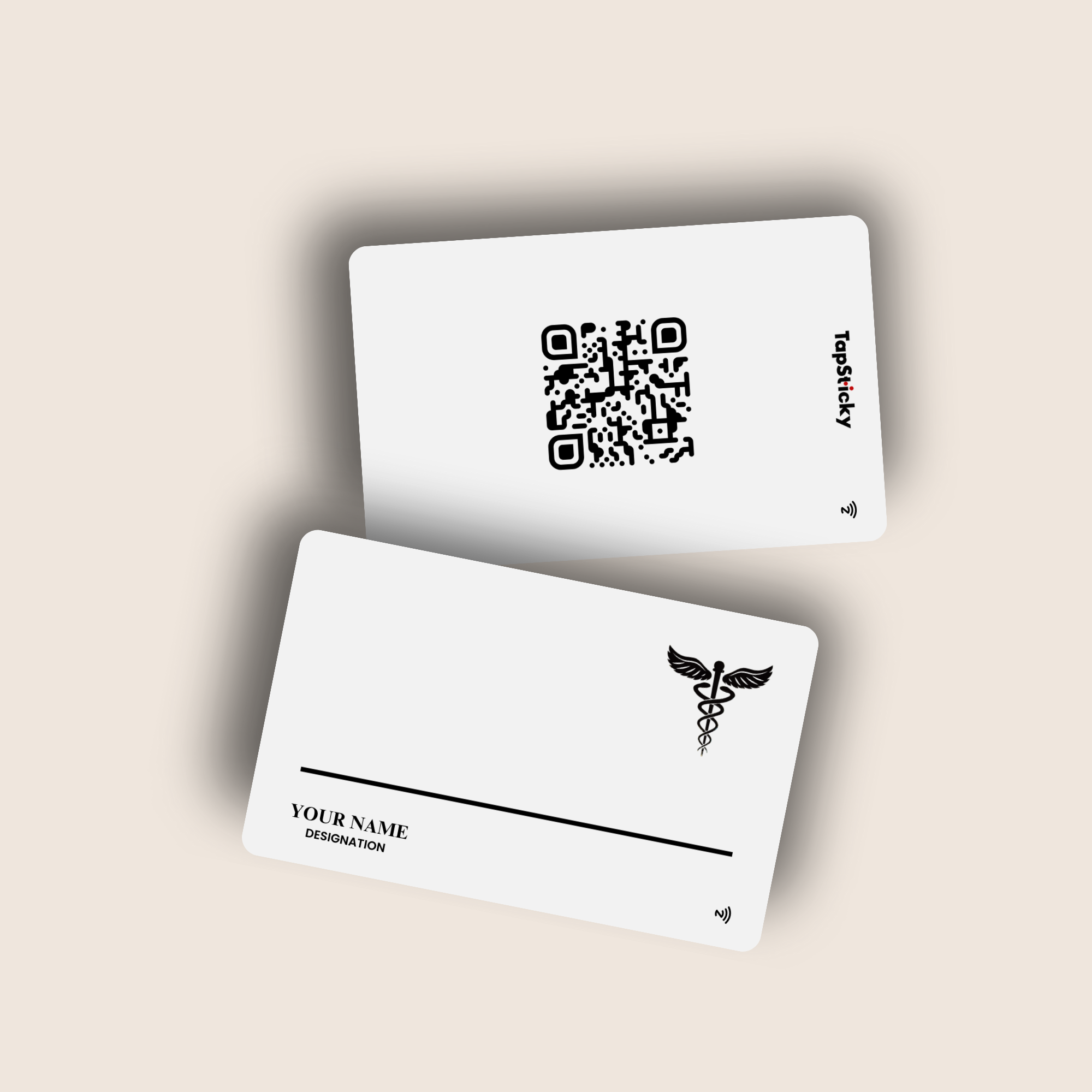 TapHeal NFC Medical Card – white edition, premium healthcare tap-to-connect card by TapSticky
