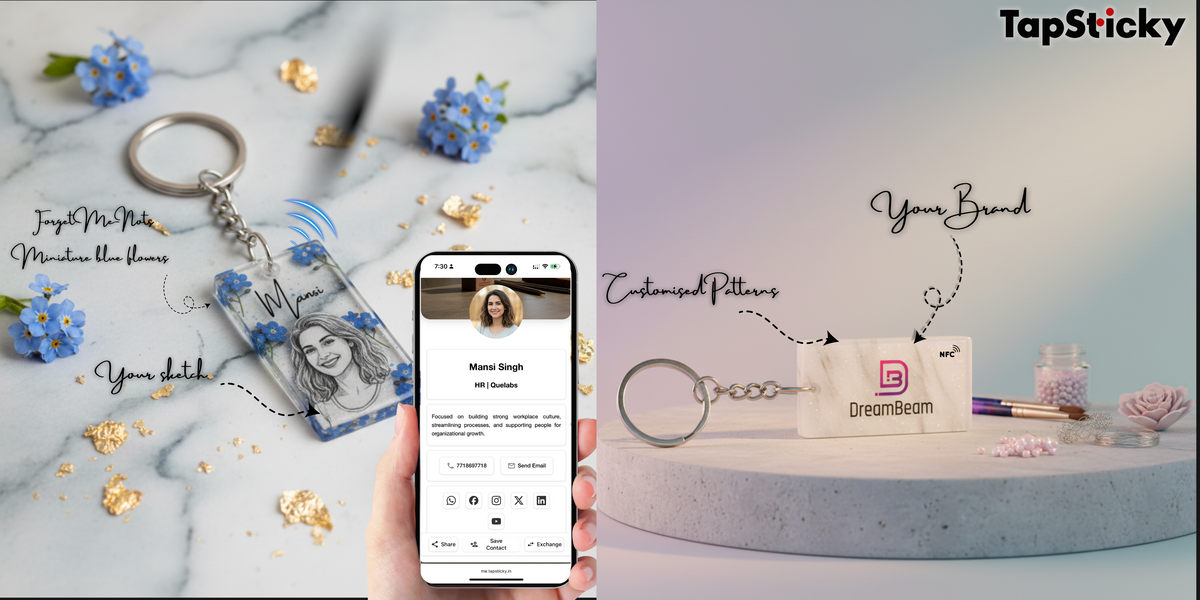Contack Smart Key Chain Smart Contact Keychain Digital Business Card on Your Keys | TapSticky