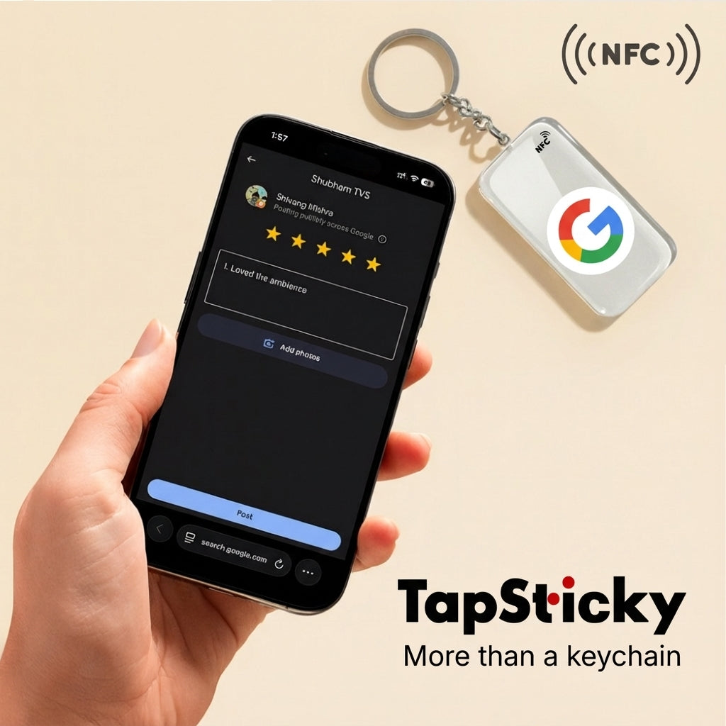 TapSticky Smart Google Review NFC Keychain