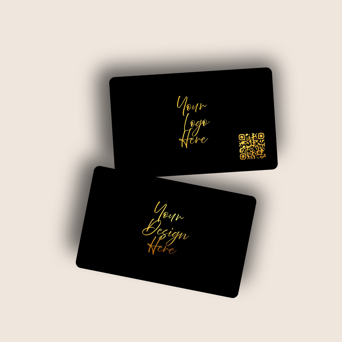 Custom black and gold Google review NFC card for restaurants and cafes with your logo and QR code, by TapSticky