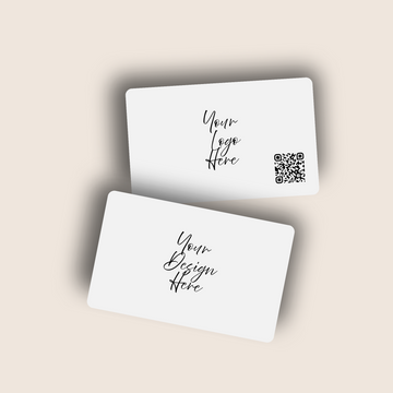 Custom white card, front and back