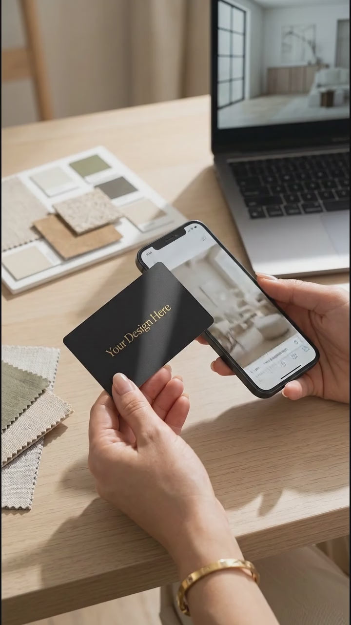 nfc business card for makeup artist in action